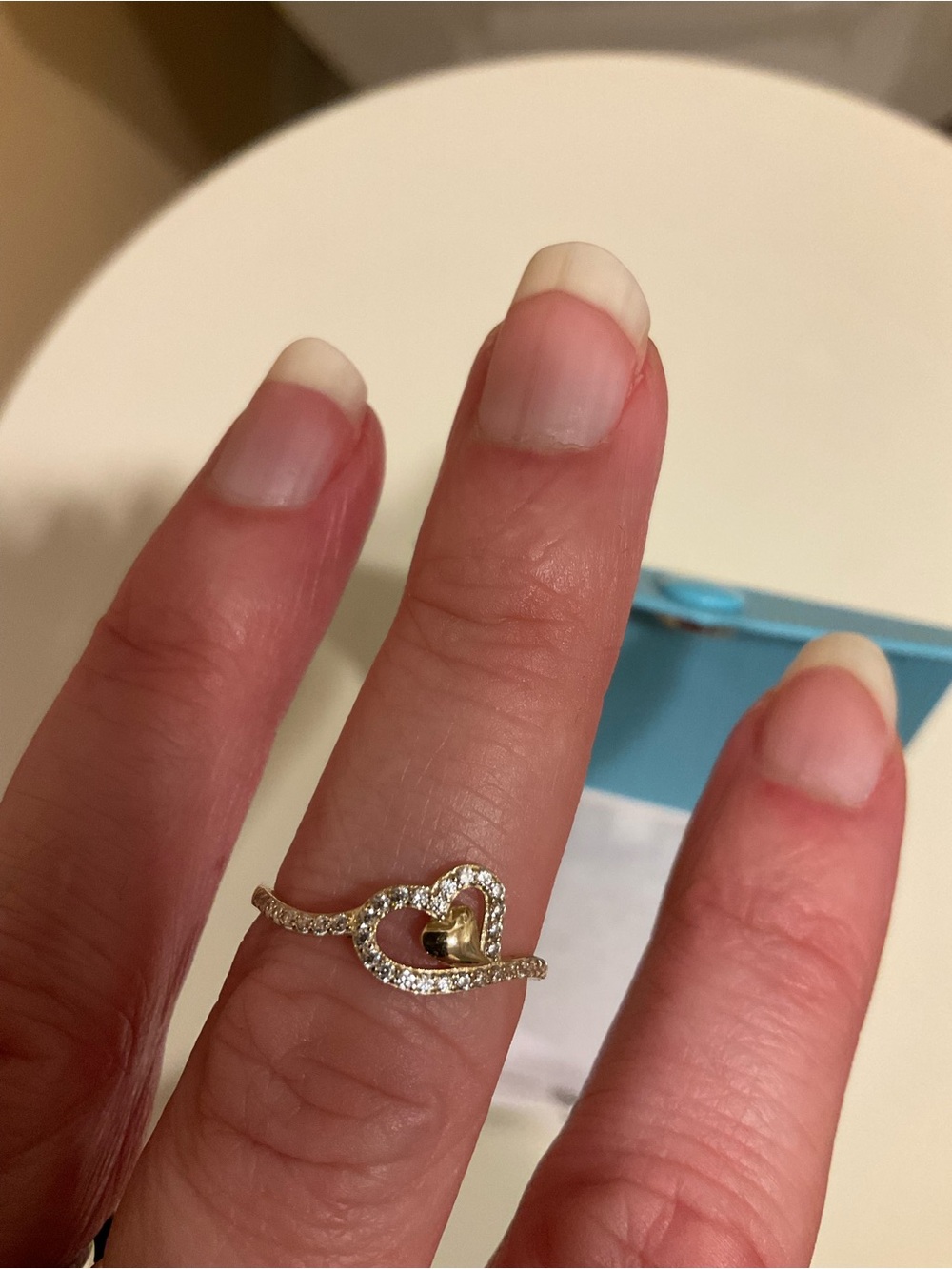10K Yellow Gold Heart Ring – Size 7